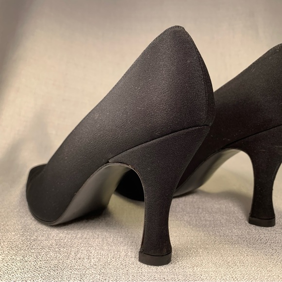 Stuart Weitzman black genuine silk kitten heels - Picture 7 of 10
